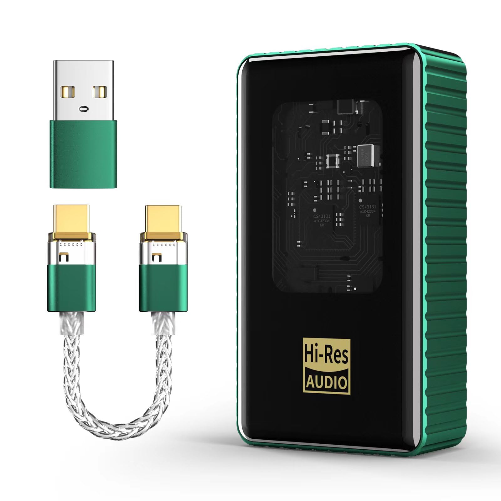 Headphone Amplifier[Hi-Res Audio Certified] Portable USB DAC Amps with 4.4mm and 3.5mm Dual Outputs Supports PCM 768kHz/DSD256 High Resolution Lossless for Smartphones/PC/Laptops