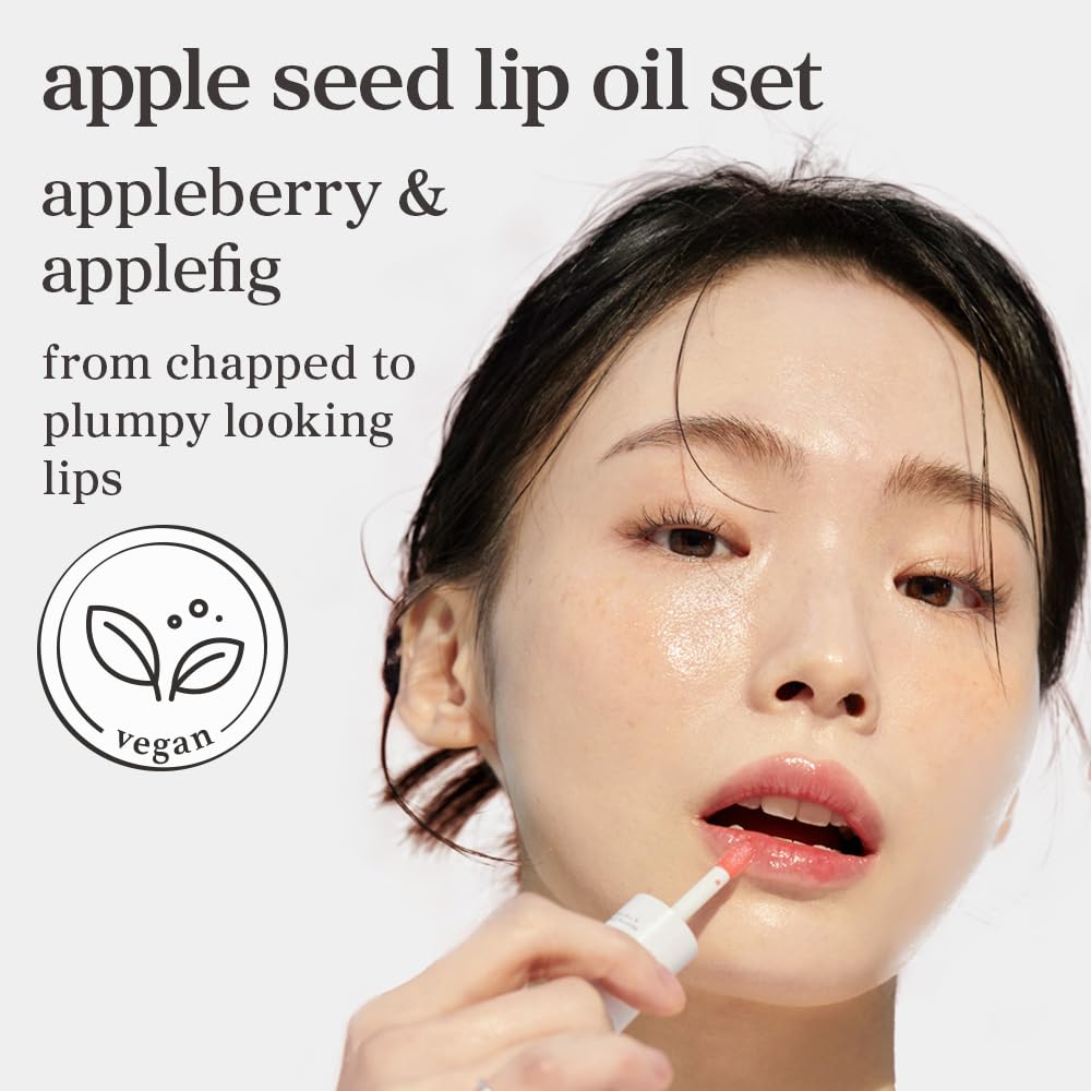 NOONI Korean Lip Oil - Appleberry | Long-Lasting, Moisturizing, Plumping, Revitalizing for Dry Lips, Waterproof, No Peel Off, Hydrating, Nourishing Crystal Clear, Stocking Stuffers, 0.12 FL Oz