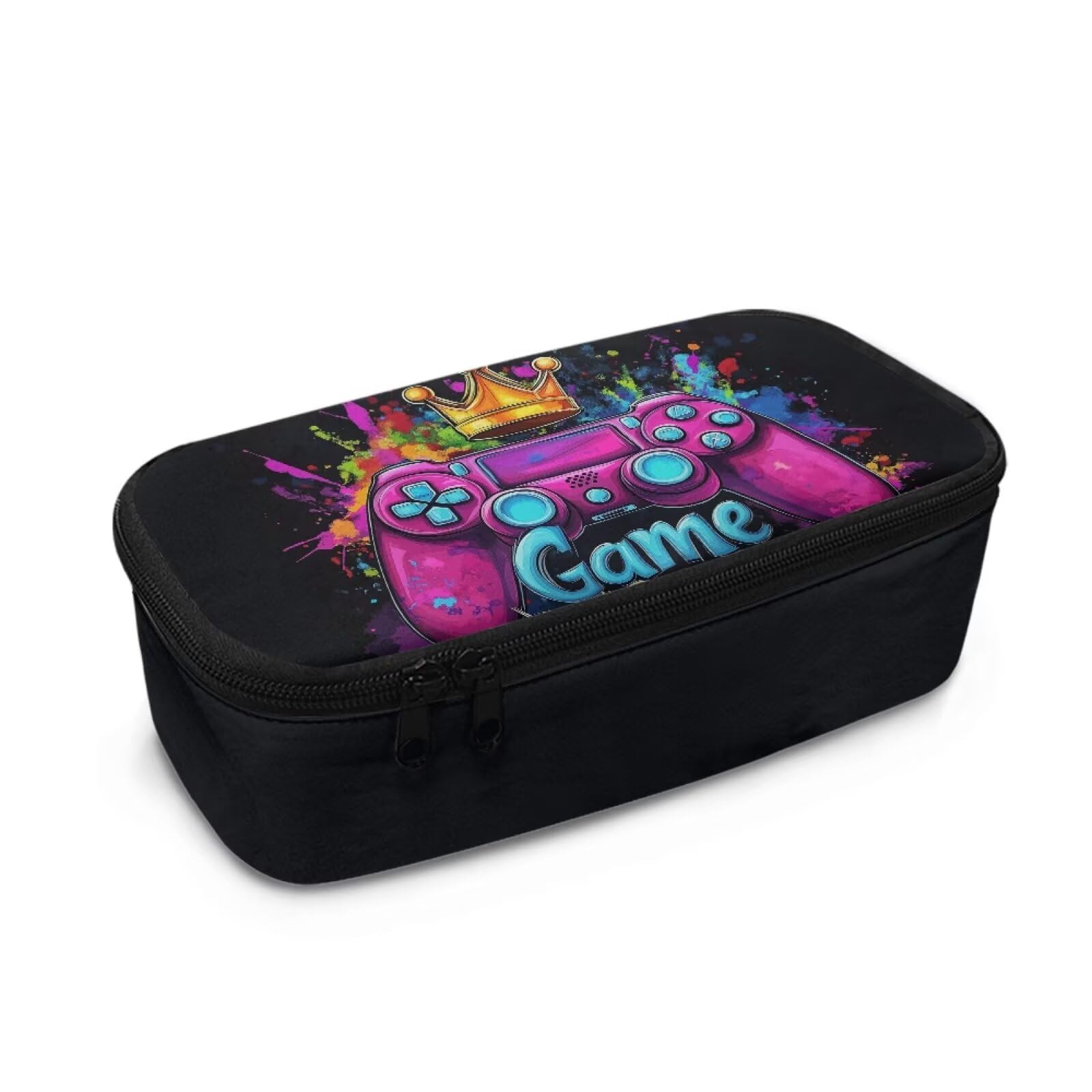 Dngkaoje Games Console Print Pencil Case for Girls with Zippered Organizer Pouch for School Supplies Stylish Large Pencil Bag Holder for Elementary Middle Students Children Stationery Bags — image 1