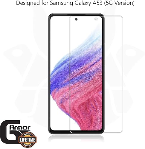 Miniatura 2 de G-Armor Paquete de 2 protectores de pantalla para Samsung Galaxy A53 (versión 5G)  Protector de pantalla de vidrio templado, compatible con fundas