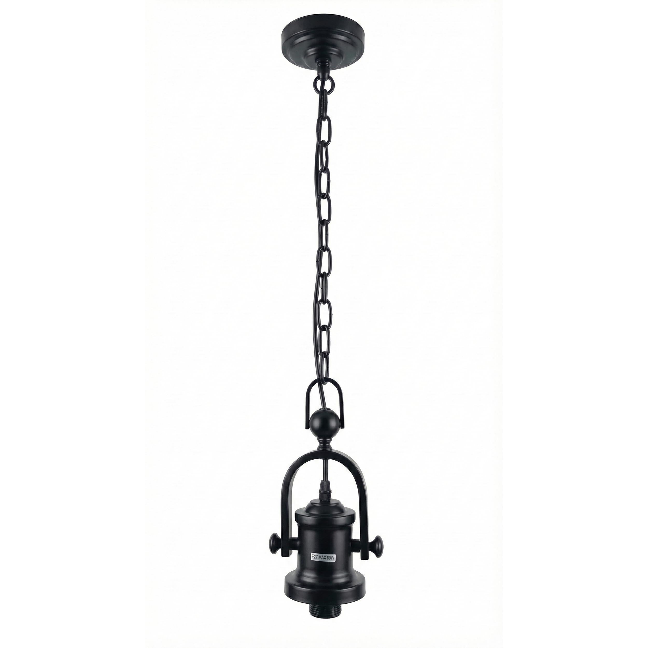 Industrial E27 Pendant Light Black Chain Hanging Vintage Ceiling Fixture