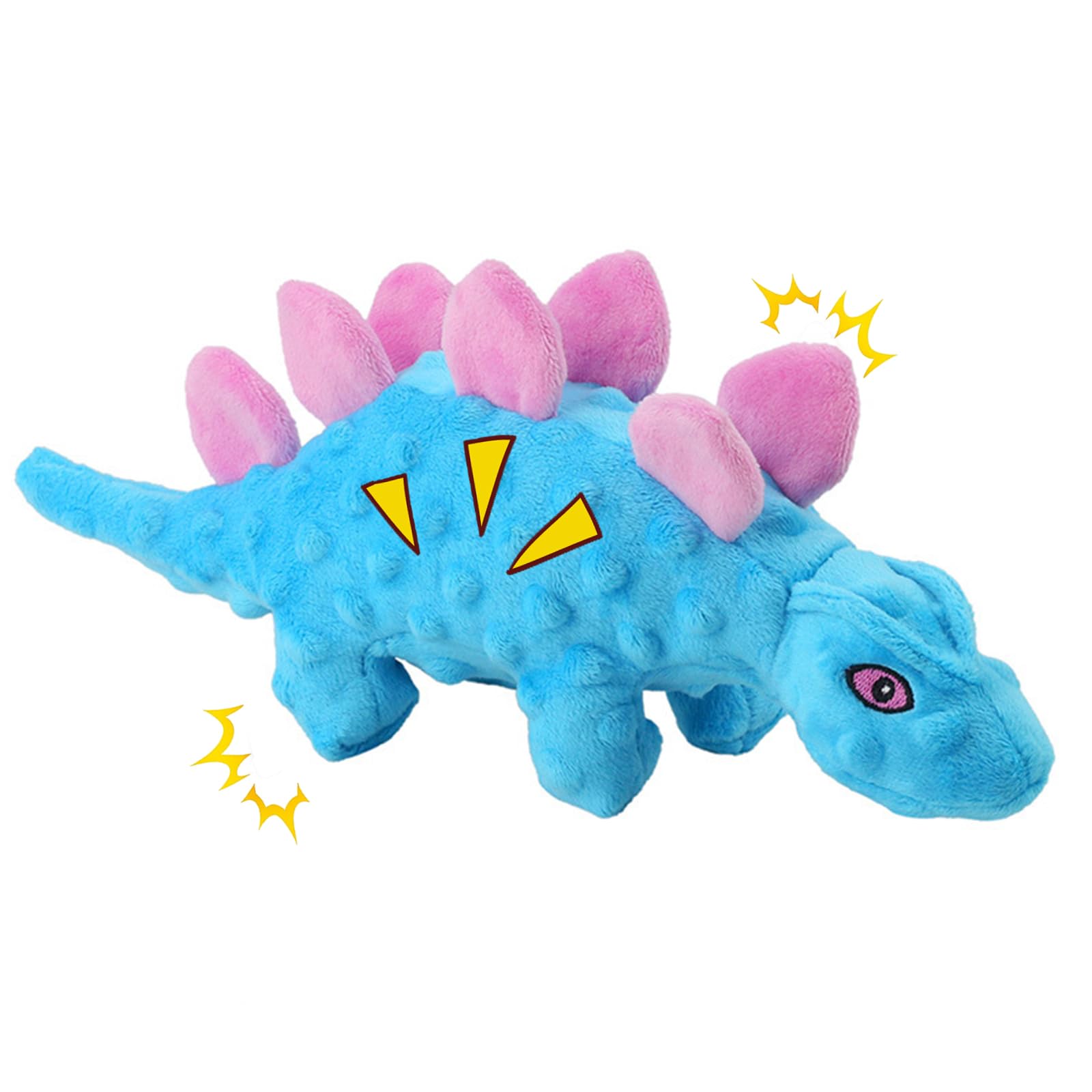Copbopwn Squeaky Dog Toys Indestructible Soft Dog Toy with Crinkle Paper Dinosaur Plush Dog Toy Interactive Dogs Toys Gifts forDogs Suitable for Puppies Small Medium to Large Dogs (blue)