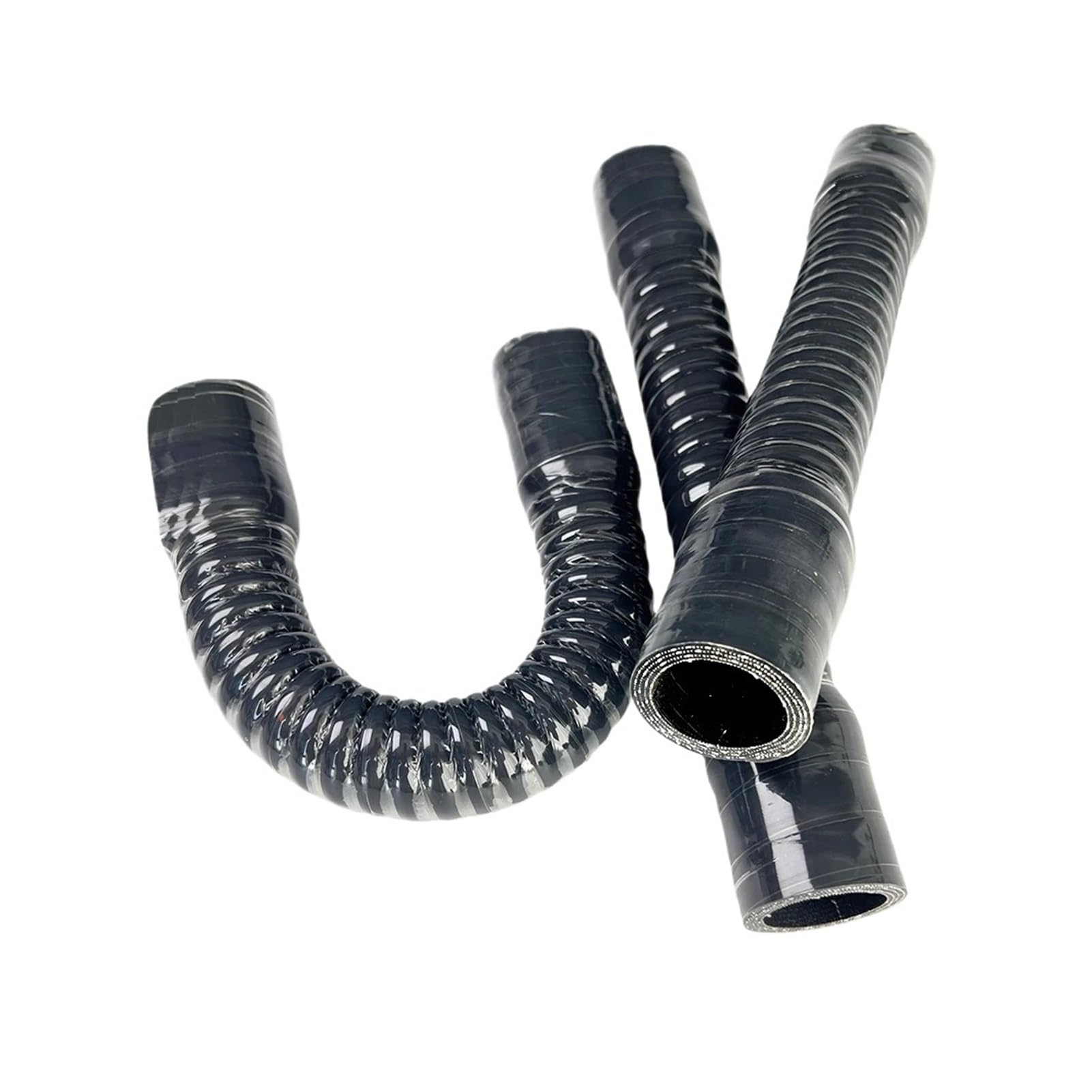 Negro ID 16~90mm Construido En Alambre De Acero Manguera Flexible Silicona Universal Tubo Radiador Agua Entrada Aire Coche Intercooler(900mm,ID 60mm)