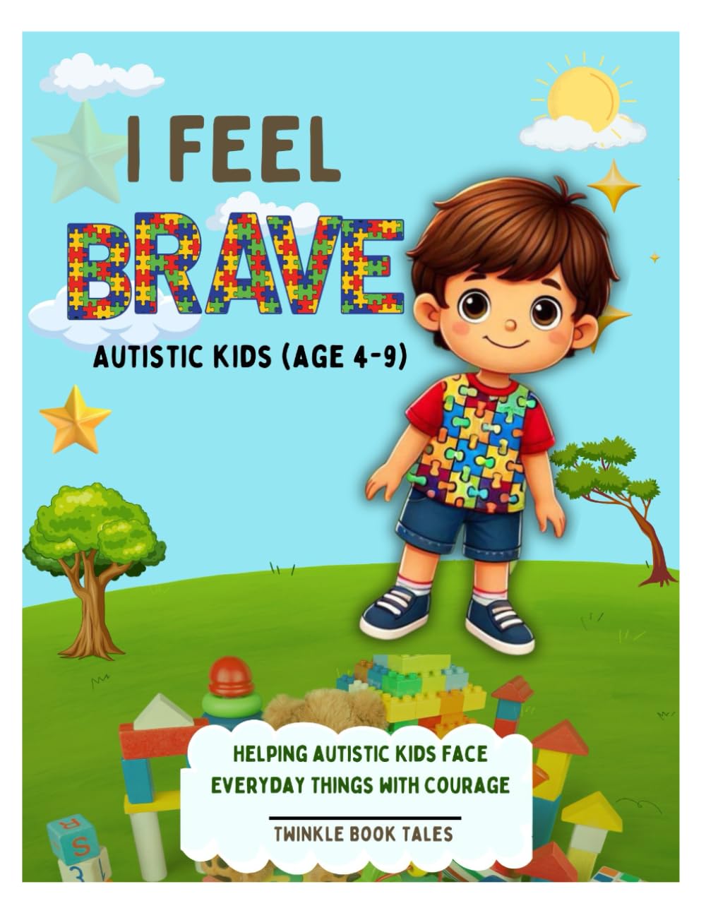 I FEEL BRAVE Autistic Kids (AGE 4-9): Helping Autistic Kids Face Everyday things with Courage -Workbook Guide - Day to Day Self Confidence, Strategy Builder