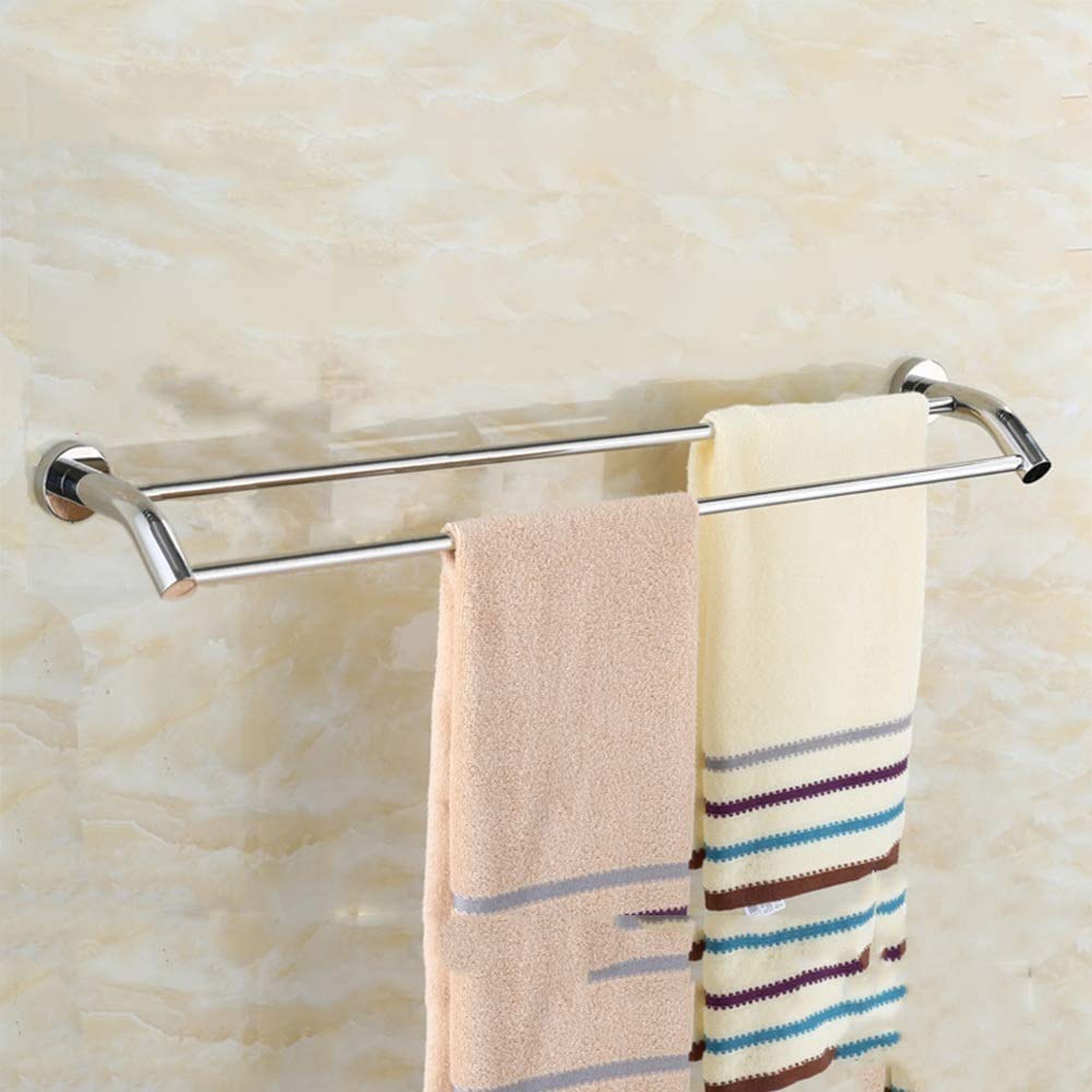 NEECS Toalleros para Ducha Barra para Toallas Toallero Toallero Torre Percha Doble Poste Tendedero Baño Inodoro Acero Inoxidable Se Puede alargar (Color: Metálico Tamaño: 50) (Metálico 7