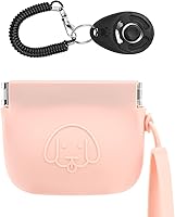 Vista 16 de WALLFID Bolsa de silicona para golosinas para perros, cierre automático, con clicker de entrenamiento para mascotas, bolsa de paseo para perros