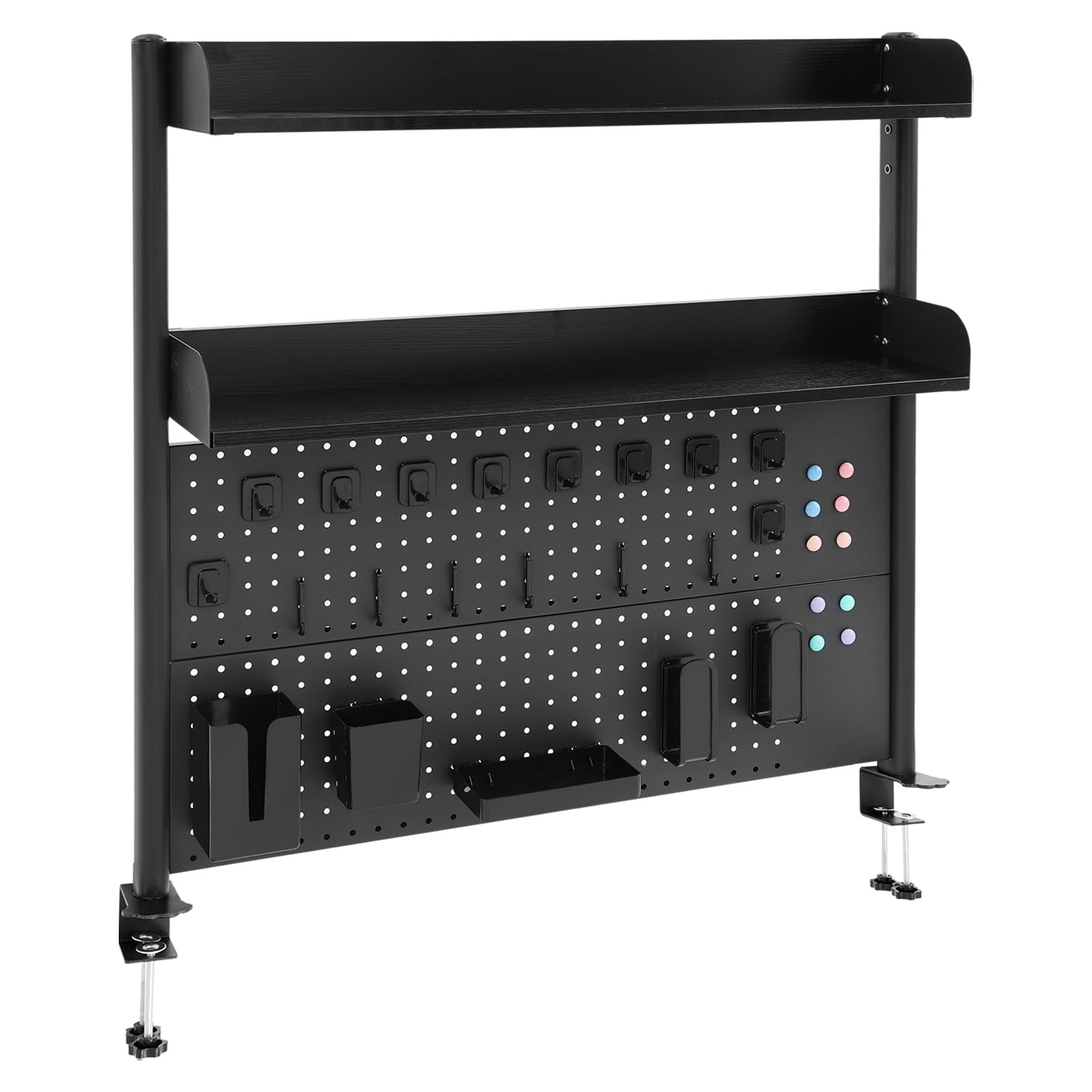 Pince sur étagère de bureau à 2 niveaux - Organiseur de bureau (noir)