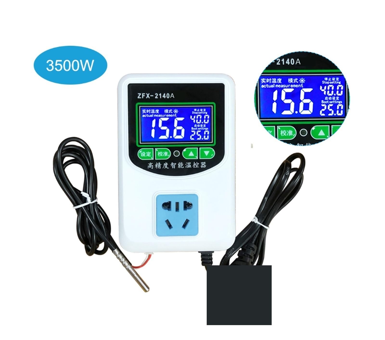 Termostato Digital, Controlador de Temperatura Digital ZFX-2140A, termostato Control del Sensor NTC enfriamiento calefacción Alta precisión Inteligente for congelador