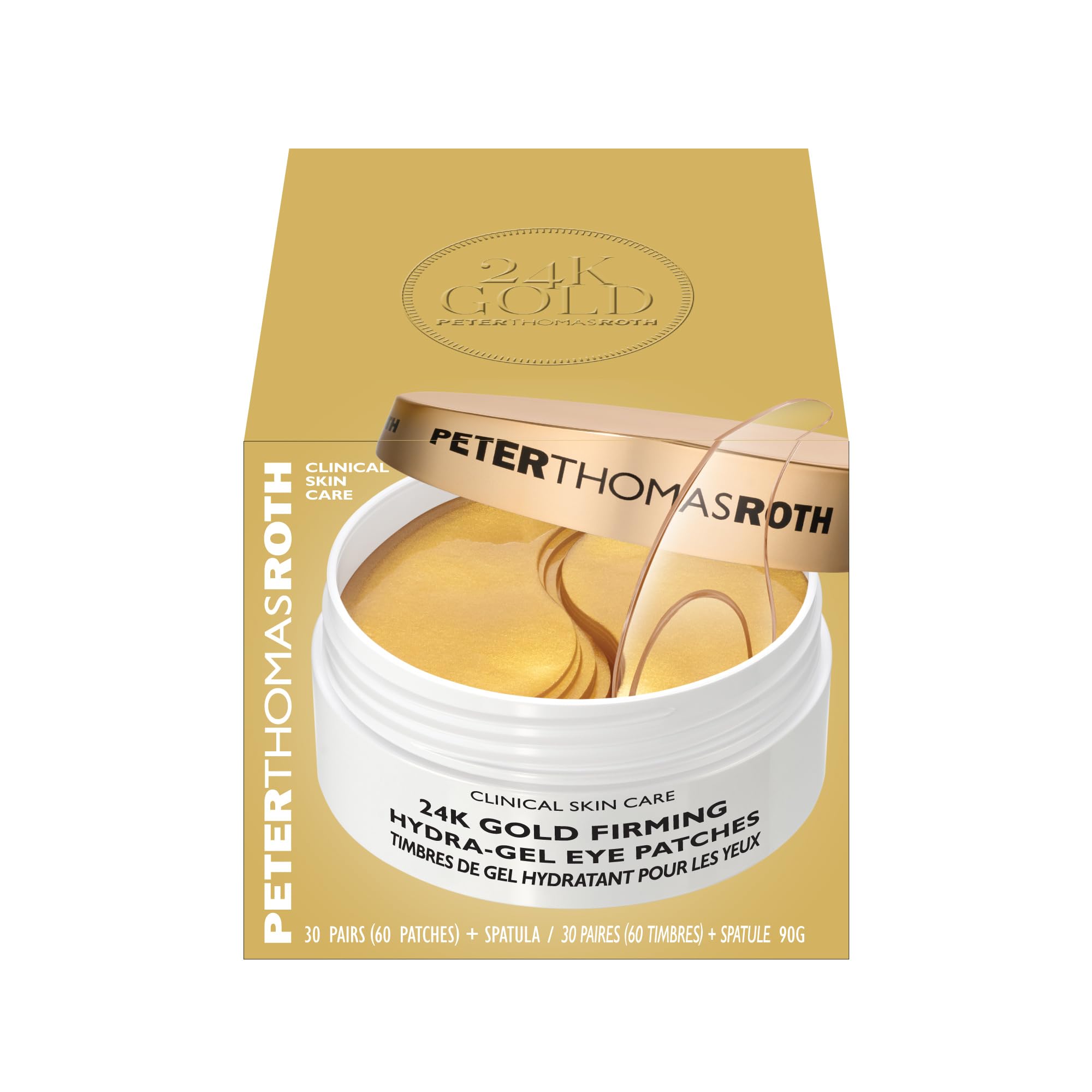 Peter Thomas Roth - 24K Gold Pure Luxury Lift & Firm Hydra-Gel Eye Patches – Patch contorno occhi con oro 24K, acido ialuronico, collagene – antirughe, rassodanti, idratanti, defaticanti