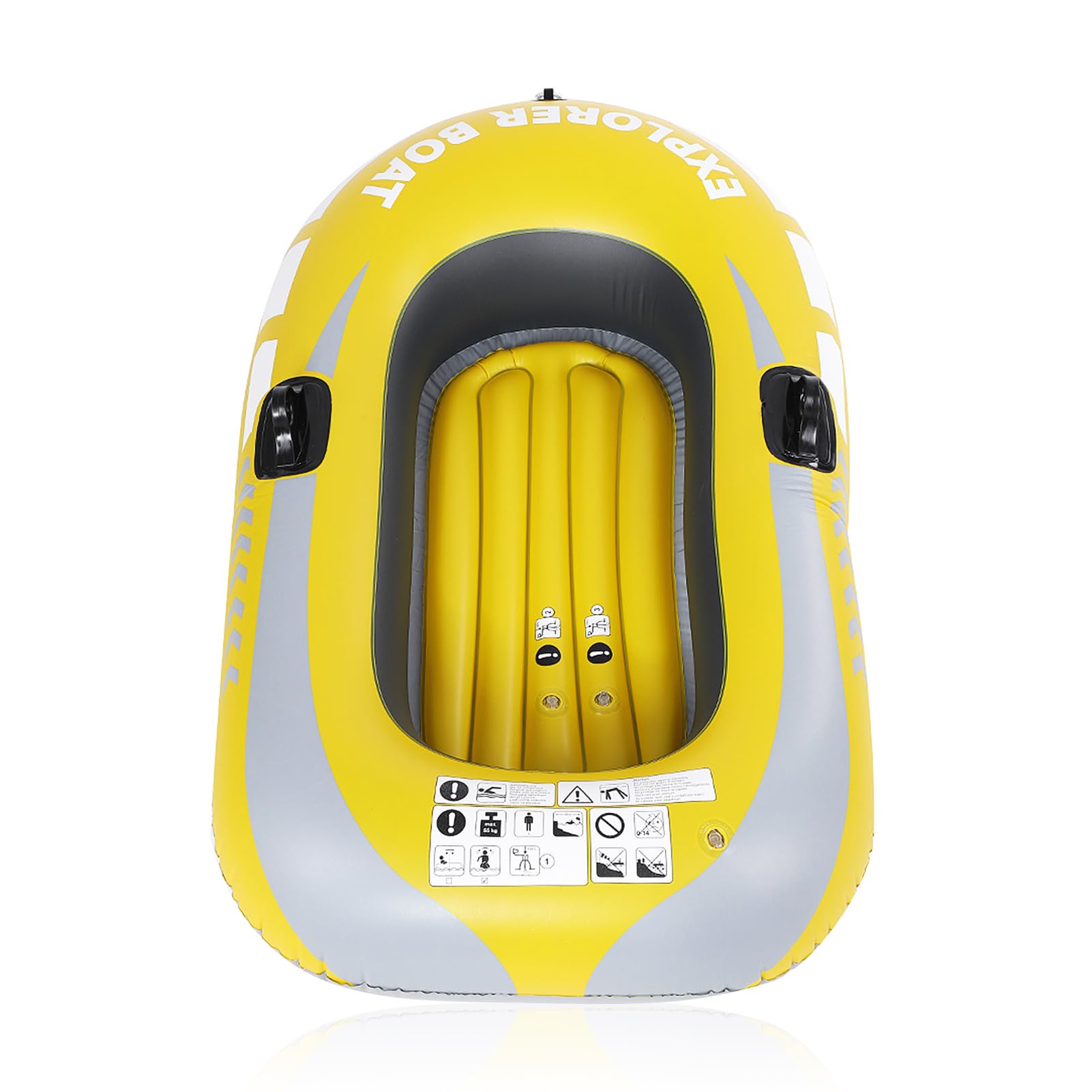 Bote Inflable para Kayak, Canoa de Aire de Remo para 1 Persona de PVC, Pesca, Buceo a la Deriva, Bote de Pesca Inflable, para Remar con Ahorro de Mano de Obra, con Válvula Doble