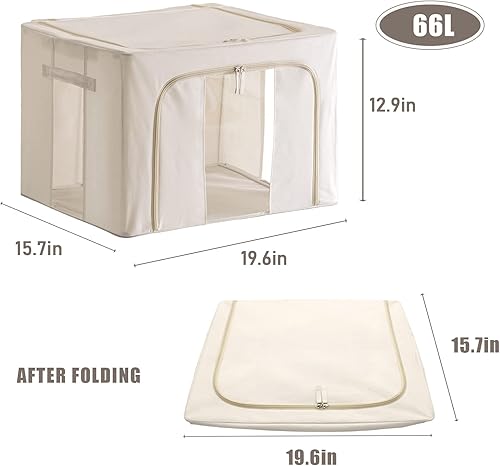 Miniatura 2 de Caja de almacenamiento debajo de la cama con asas duraderas 2 cajas de almacenamiento plegables duraderas y resistentes contenedores de