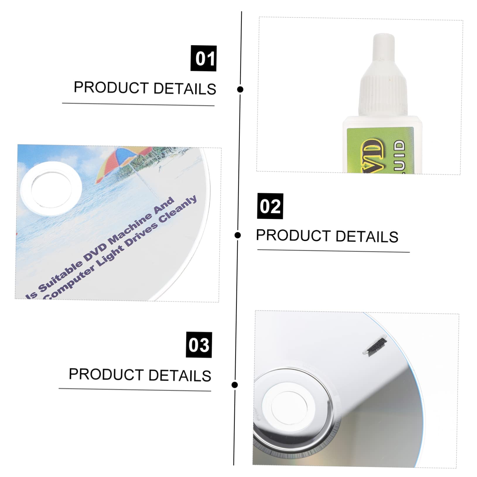 SEWACC 1set Disc Cleaning Kit for Cd Vcd Includes Cleaning Disc Fluid Deep Brush for Enhanced Sound Essential Equipment Cleaner