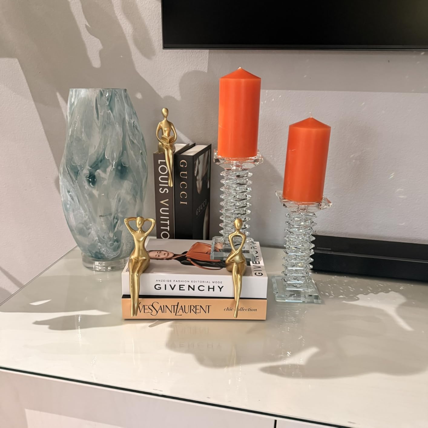Libri decorativi per la casa, set di 4 eleganti libri falsi di libri da stanza, decorazione estetica per tavolino da caffè, soggiorno, tavolo, decorazione per mensole, moderna copertina rigida