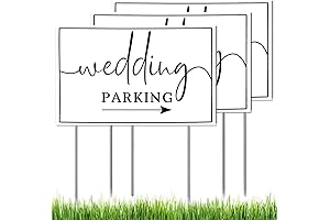 Wedding Parking Signs 3-Pack Parking This Way Directional Signs