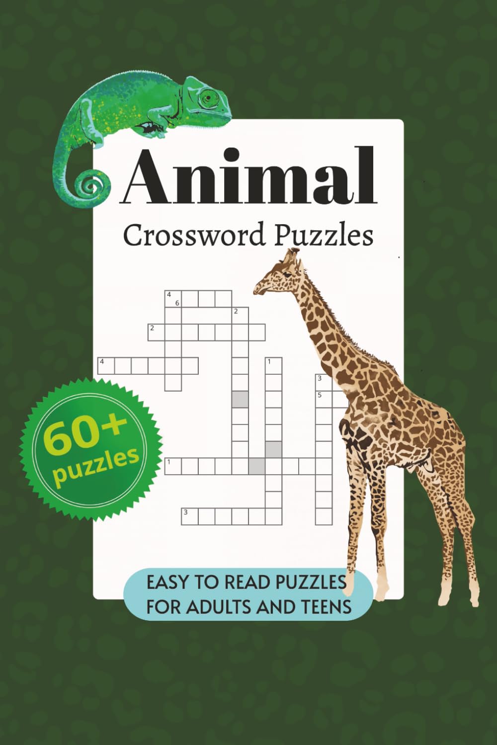 Animal Crossword Puzzle: Crossword Puzzles With Easy to Read Print about Animals, 6x9 inches, 130 pages, 60+ Puzzles, Gift for Vacation, Holidays and Relaxation