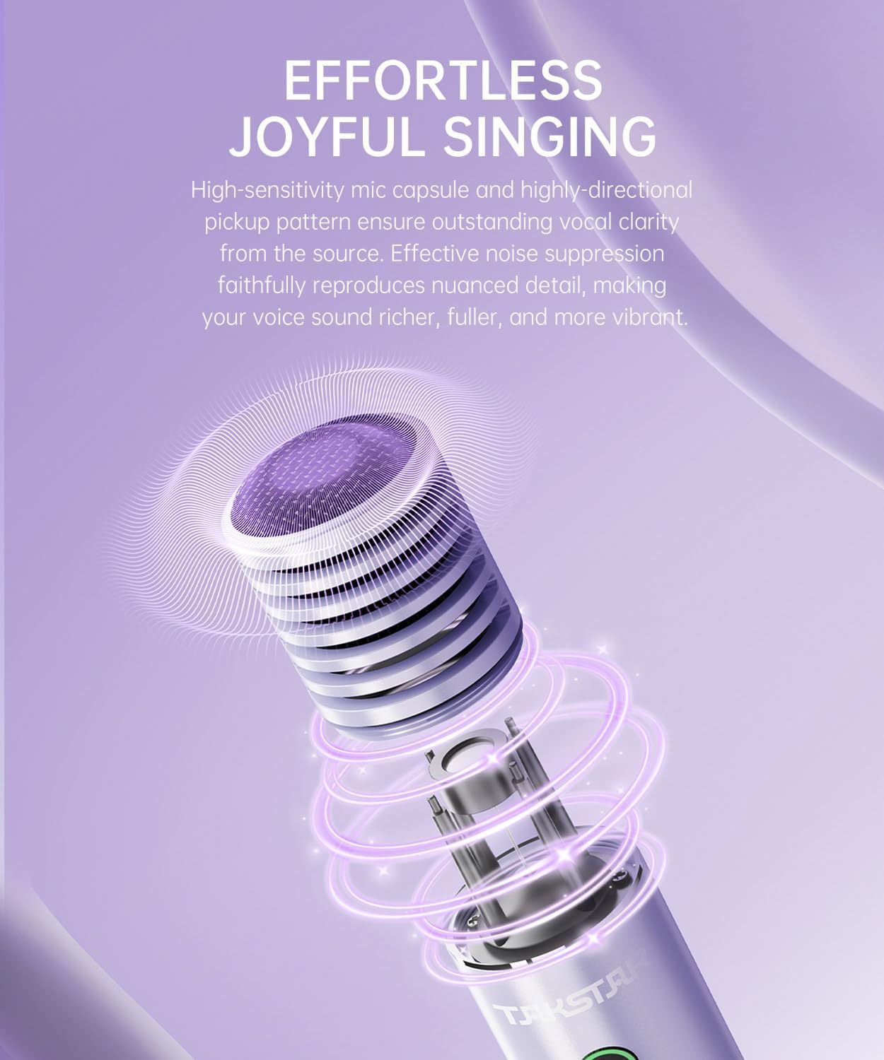 TAKSTAR Bluetooth Microphone with OTG & TF Card, Wireless Mic & Voice Amplifier, 15W Handheld Karaoke Mic with Speaker, Noise Cancelling, 7 Sound Effects, for Singing Party Teaching Travel Speaking - Image 5