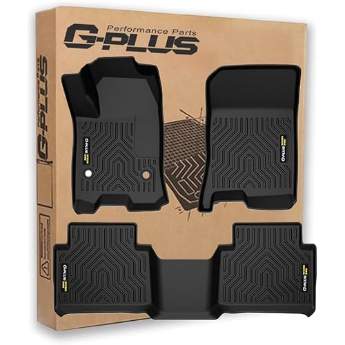 G-PLUS Floor Mats 1st & 2nd Row,Compatible with Chevy Colorado Crew Cab/GMC Canyon Crew Cab 2023 2024,TPE All Weather Protection Anti-Slip Floor Liners Accessories Fit Chevy Colorado 23-24