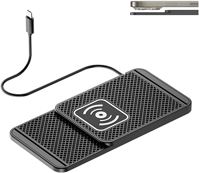 Car Charging Pad for BYD Atto 2 Atto 2 DMi PHEV Atto 3 Yuan Plus EV, 20W Cord-Free Fast Charging Phone Stand, Portable Car Dashboard/Console, Desk & Travel Use, Step-Style Surface
