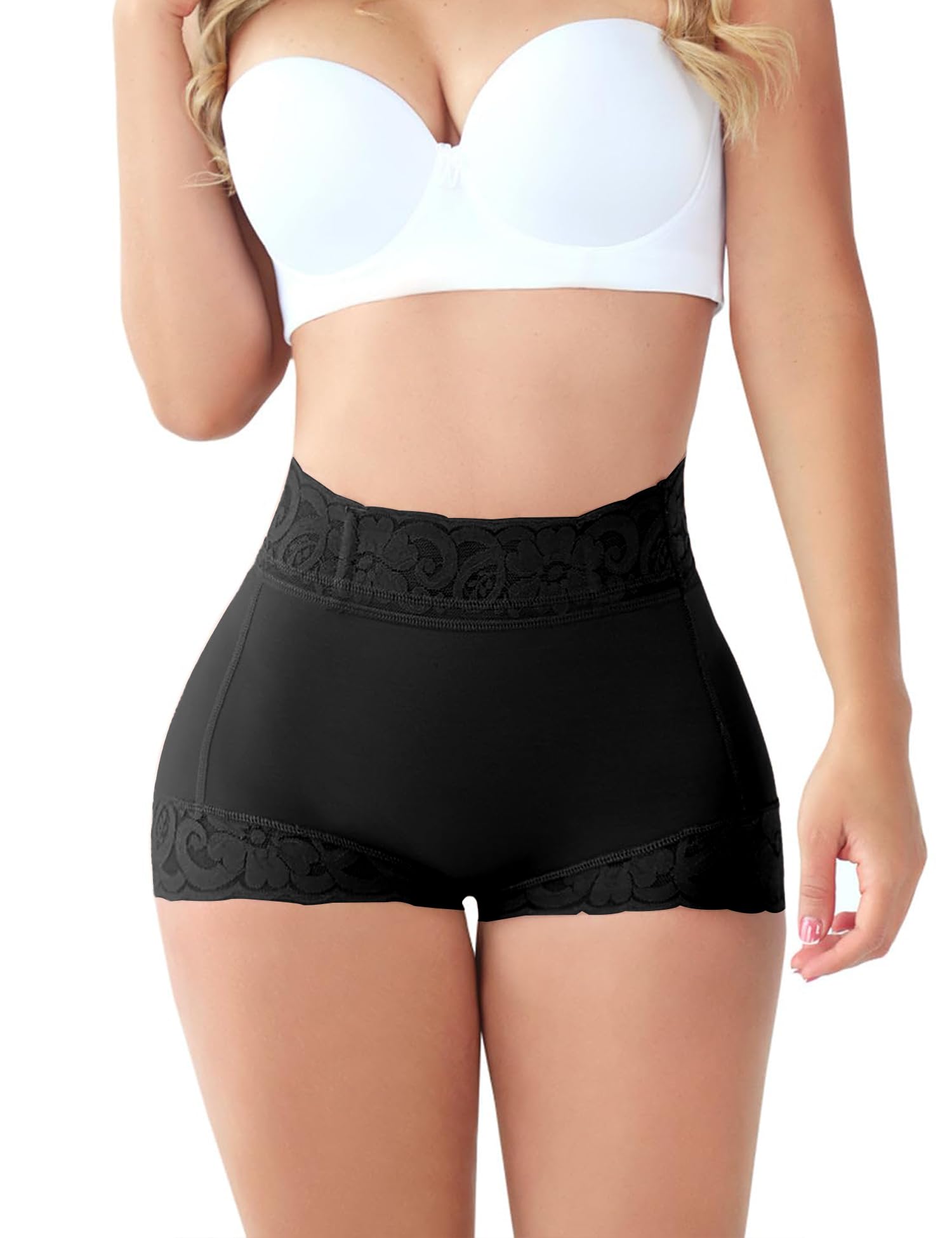 Butt Lifting Panties, Tummy Control Shapewear for Women Compression Underwear Short Lace Butt Lifter Shapewear