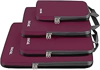 Vista 138 de BAGAIL 4 juegos/6 juegos/8 cubos de compresión para embalaje, accesorios de viaje, organizadores de embalaje expandibles (malla cuadrada, 06-beige)