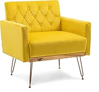 Vista 11 de Olela Silla decorativa de terciopelo con brazo para sala de estar, sillón moderno, sofá individual, acogedora silla auxiliar tapizada para lectura