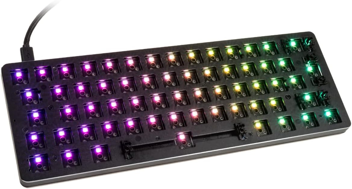 Glorious Gaming GMMK Compact 60%, Barebones (Frame Only) - Mechanical Gaming Keyboard, Per Key RGB, Hotswap & Customisable, International/ISO Layout - Black