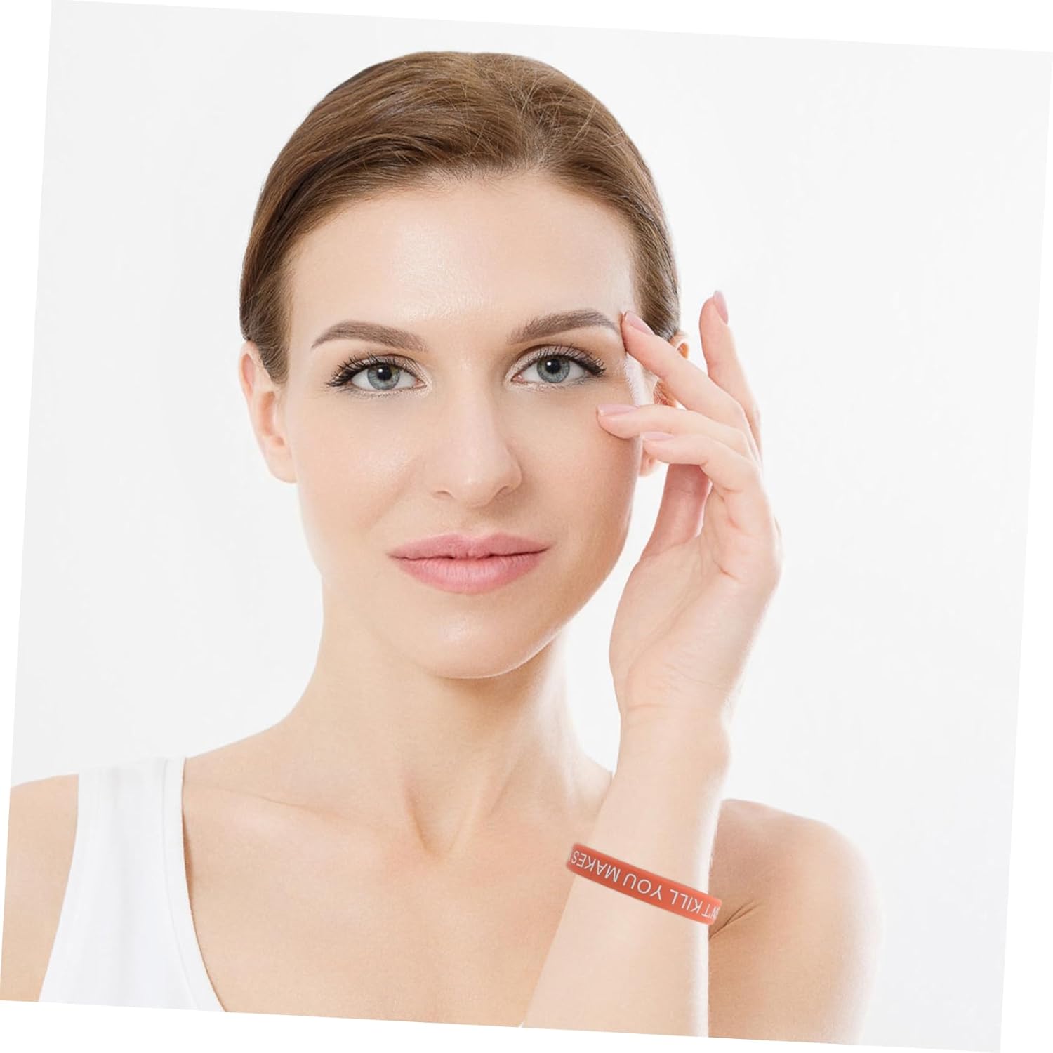 GALPADA 100pcs Motivational Quote Wristbands Unisex Colorful Silicone Elastic Bracelets for Teens Inspirational DIY Wristbands for Self-Motivation and Party Favors