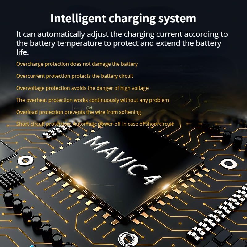 Multiple Battery Charger Compatible with DJI Mavic 4 Pro - Smart Temperature Control, Built-in Cooling Fan, Safety Switch & Dual USB Ports (Us Standard) image 2