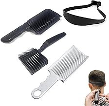 Pack of 4 Hair Cutting Aid, Adjustable Hair Cutting Template & Curved Silicone Hair Cutting Tape, Professional Hairdressing Comb for Perfect, Precise Haircuts at Home for Men (Black)