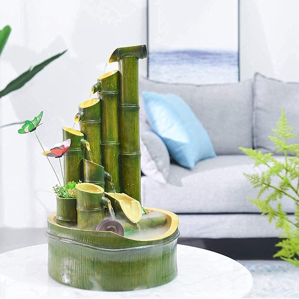 Bamboo Fountain Garden Decor Water Spout with Pump Nebulizer Garden Decoration Waterfall Outdoor Japanese Sculptures Statues Home Decoration Arts Crafts 20 * 20 * 29Cm Deco