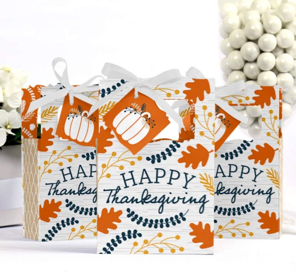 Big Dot of Happiness Happy Thanksgiving - Fall Harvest Party Favor Boxes - Set of 12 - Image 3