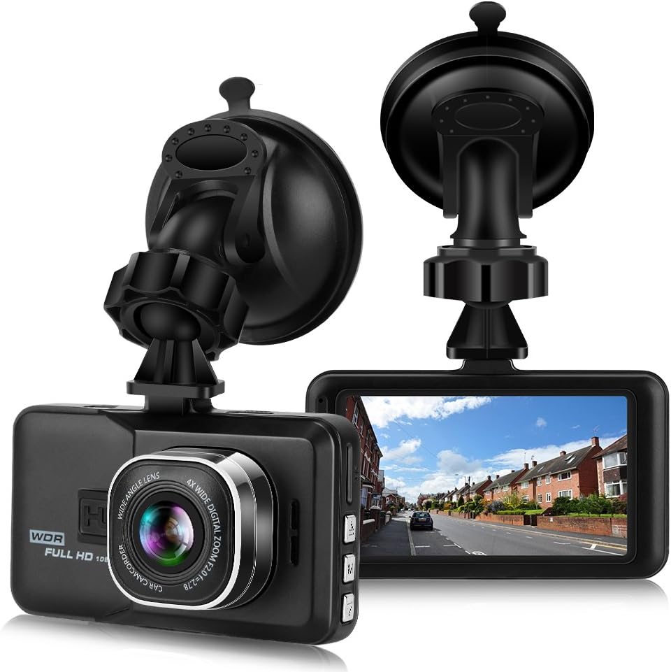 Car Dashcam,Uniway VR04 Full HD 1080P Dash Camera Recorder For Cars 170 Degree Angle Vehicle On-Dash Video Recorder Camera with G-Sensor Parking Monitor Motion Detection Loop Recording