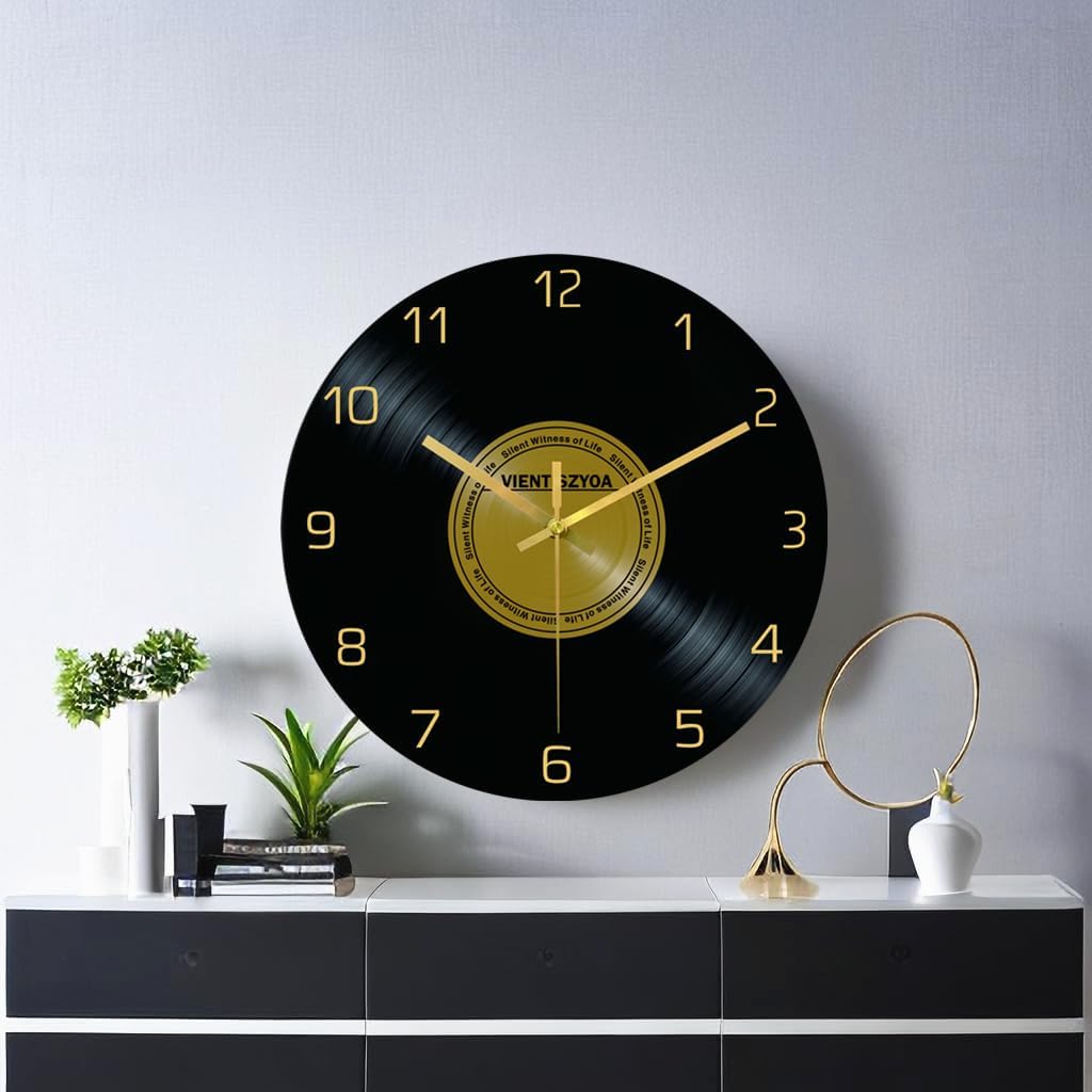 Modern Glass Wall Clock 12 Inch - Silent Non-Ticking, Minimalist Home Decor, Durable & Stylish for Living Room, Kitchen, Office - Sleek Design (Model 1)