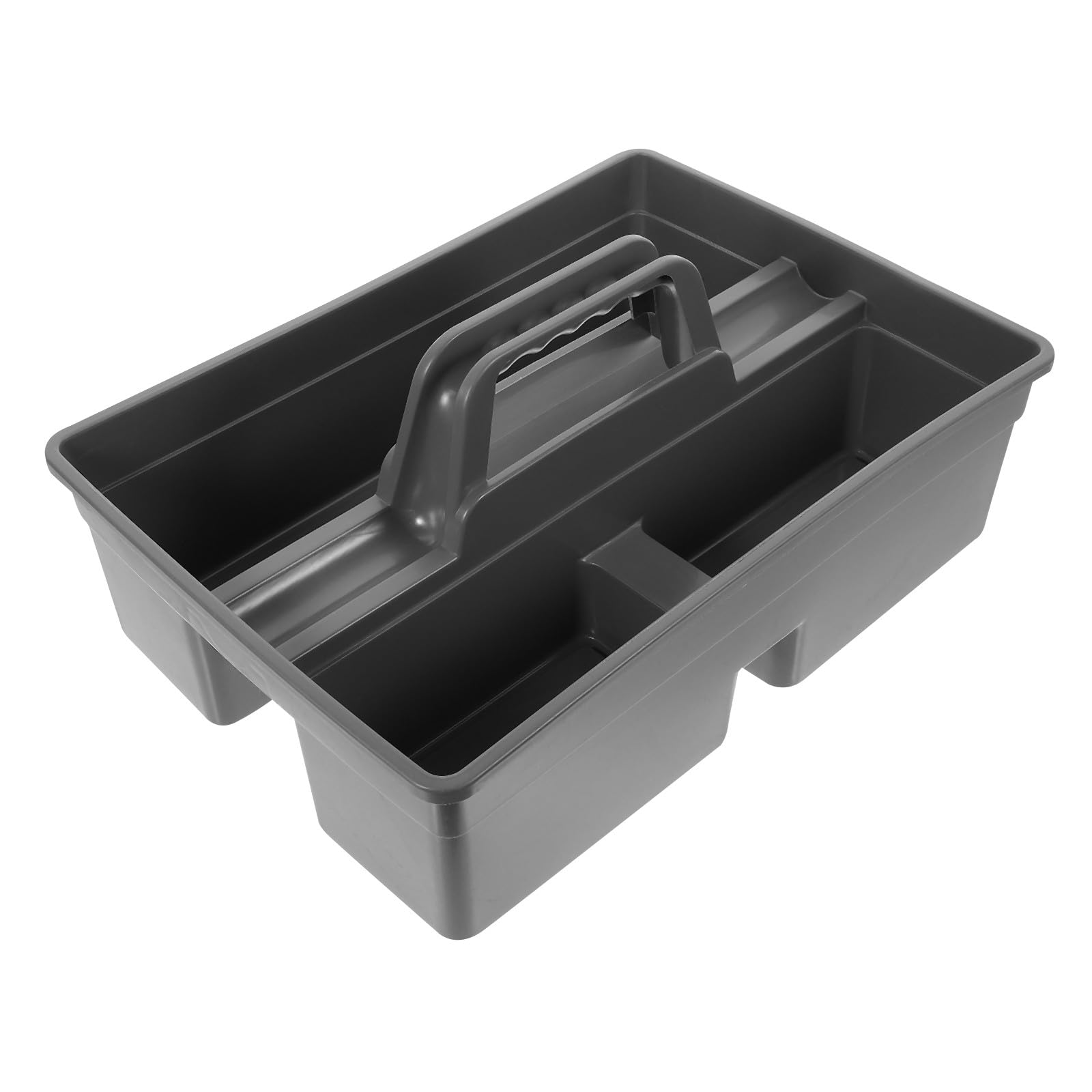 Caja organizadora de herramientas de limpieza gris PLAFOPE de polipropileno con asa
