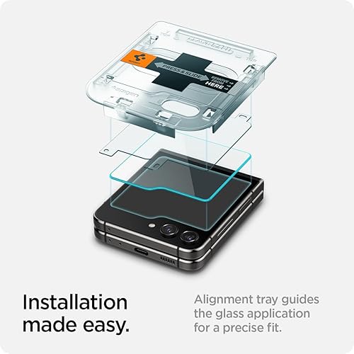 Miniatura 2 de Spigen Protector de pantalla de vidrio templado GlasTR EZ FIT diseñado para Galaxy Z Flip 5 (paquete de 2)
