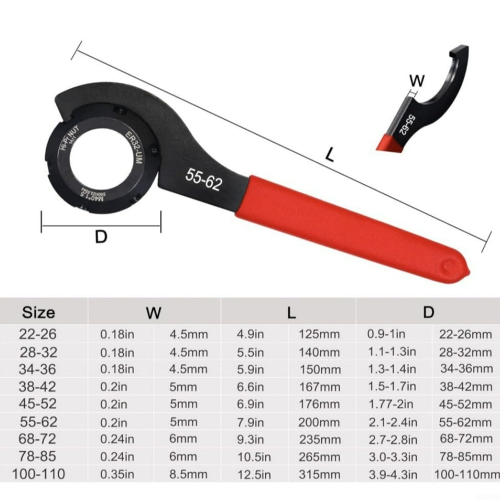 Set di 10 chiavi a gancio regolabili a C, strumenti a ghiera di varie dimensioni con maniglie antiscivolo sicure per sistema di sospensione e regolazioni degli urti