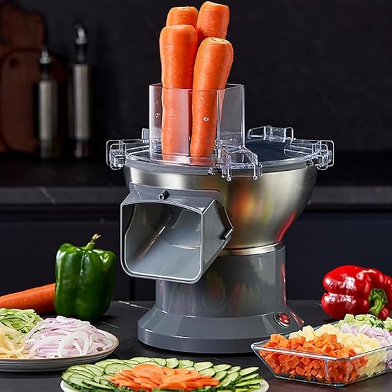 Vegetable Chopper, Commercial Vegetable Dicer, Electric Food Cutting Machine, Multifunctional Slicer, Kitchen Tools & Gadgets for Onion, Garlic, Carrot, Potato(Size:6Blades)