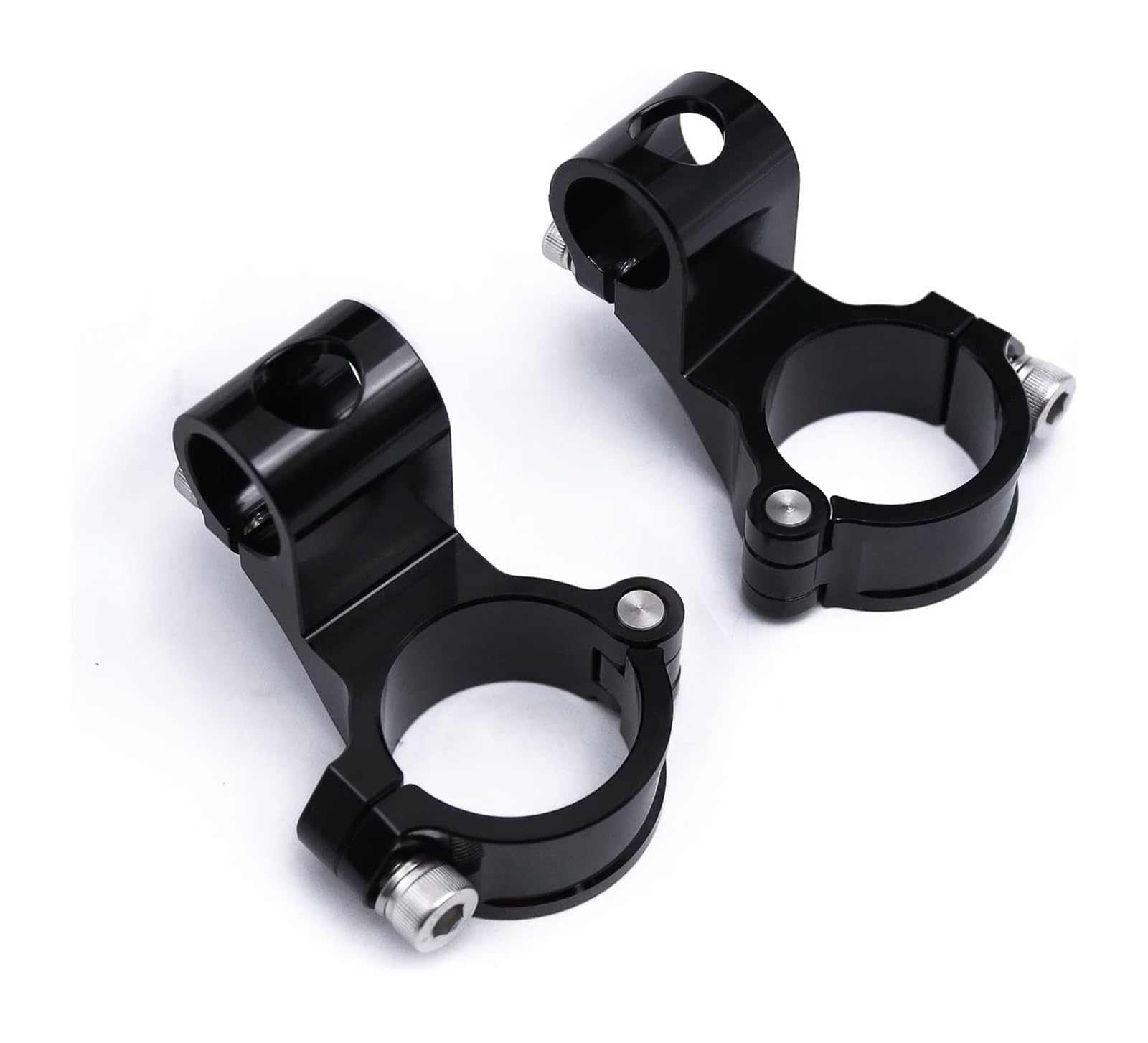 Clip Elevador Elevado para Motocicleta Abrazadera De Barra De Manillar De 7/8" 37 41 43 45 48 50MM Elevador 1,5" Alzas Manillar Motocicleta(Black Riser 45mm)