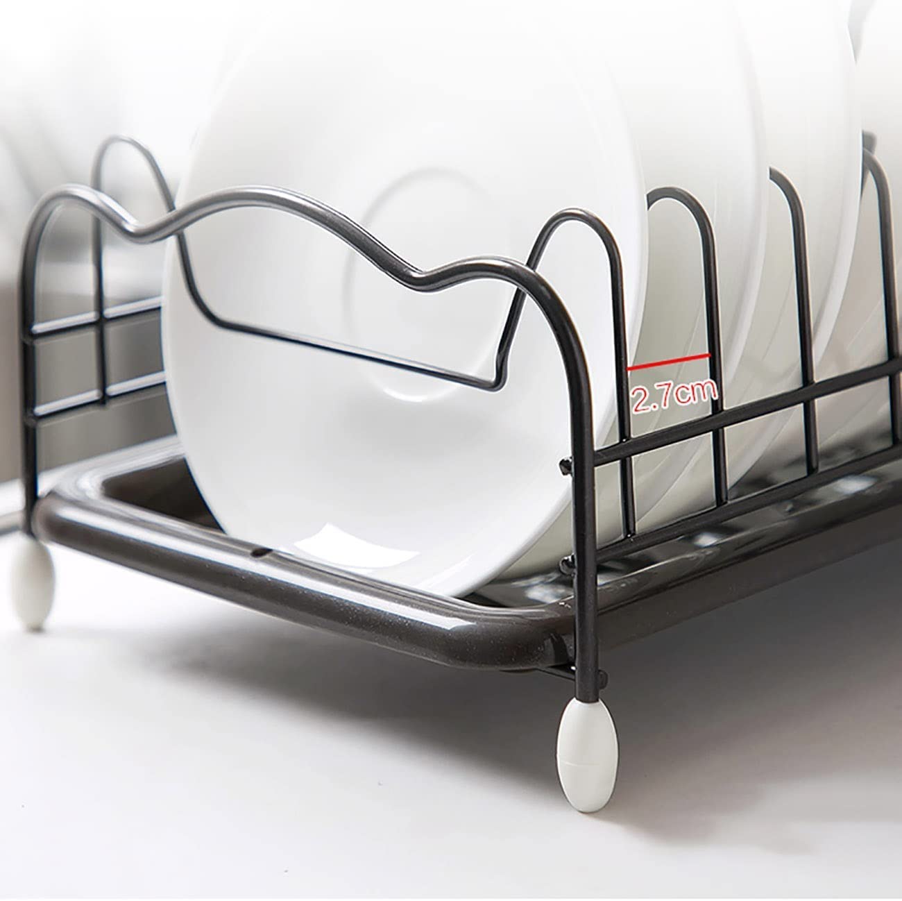 Escurreplatos Soporte De Estante Secado Platos Cocina Hierro con Bandeja, Almacenamiento Vajilla, Escurridor Placa Organización Cocina