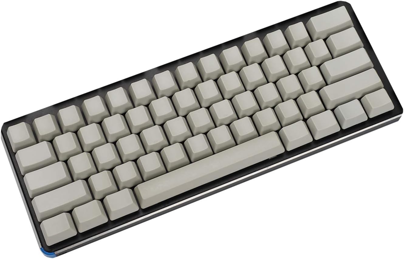 YMDK Blank Thick PBT OEM Profile 61 ANSI Keycaps for MX Switches Mechanical Keyboard (Light Gray) (Only Keycap)