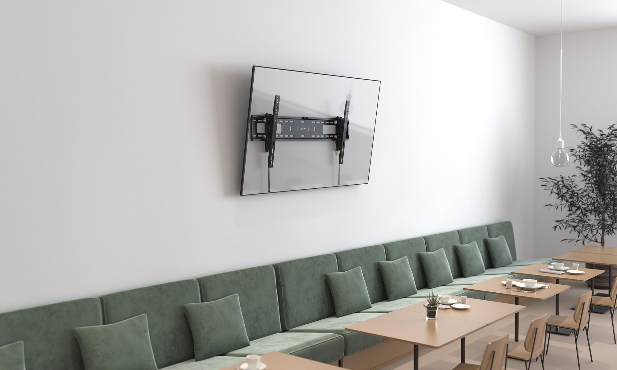 MANHATTAN 461863 Diebstahlsichere Wandhalterung für Flachbildfernseher LCD LED Plasma bis zu 74,8 kg