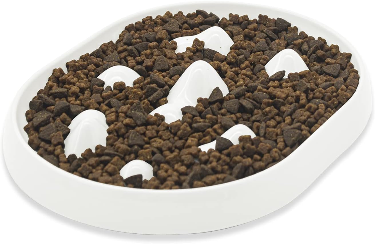 PIPETPET Cat Slow Feeder Bowl Cat Dish Healthy Diet Cats Food Bowl,Reduce Vomiting and Against Bloat,Suitable for Small Animals Such as…