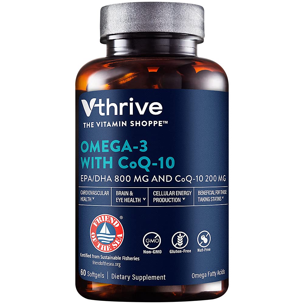 Vthrive Omega-3 & CoQ-10, Cardiovascular, Brain & Eye Support, 60 Softgels