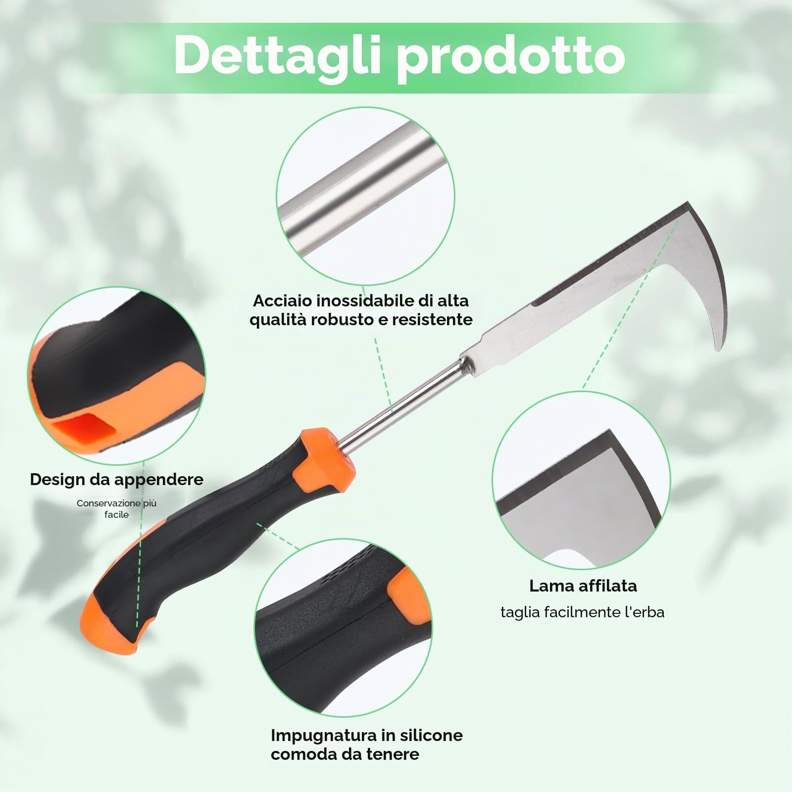 3 PCS Sarchiatore per Erbacce Manuale, Estirpatore Erbacce da Giardino in Acciaio Inox, Attrezzi Giardinaggio, Piantare e diserbare per il giardino, Manico in Gomma