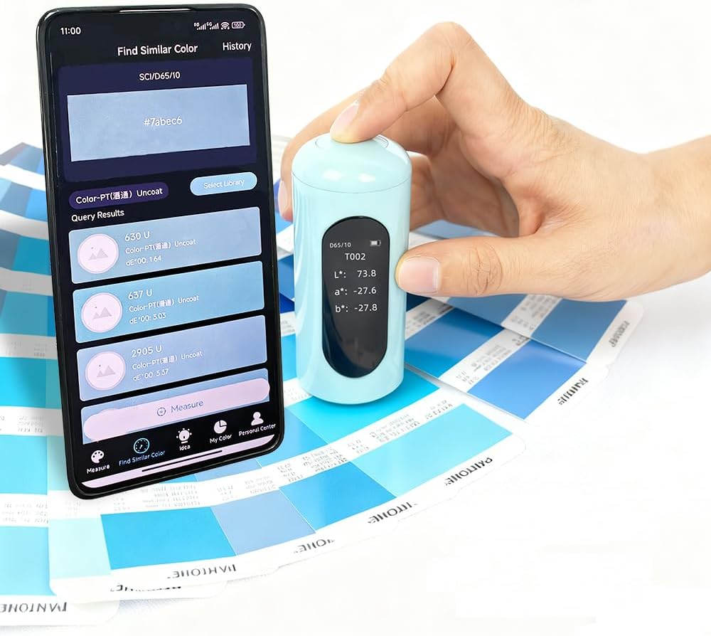 Mini 4 Pro Portable Colorimeter,Color scanning Device - Digital Colorimeter Sensor for Detecting Colors,Suitable for Packaging,Paint,Plastic - Small Volume,Easy to Carry