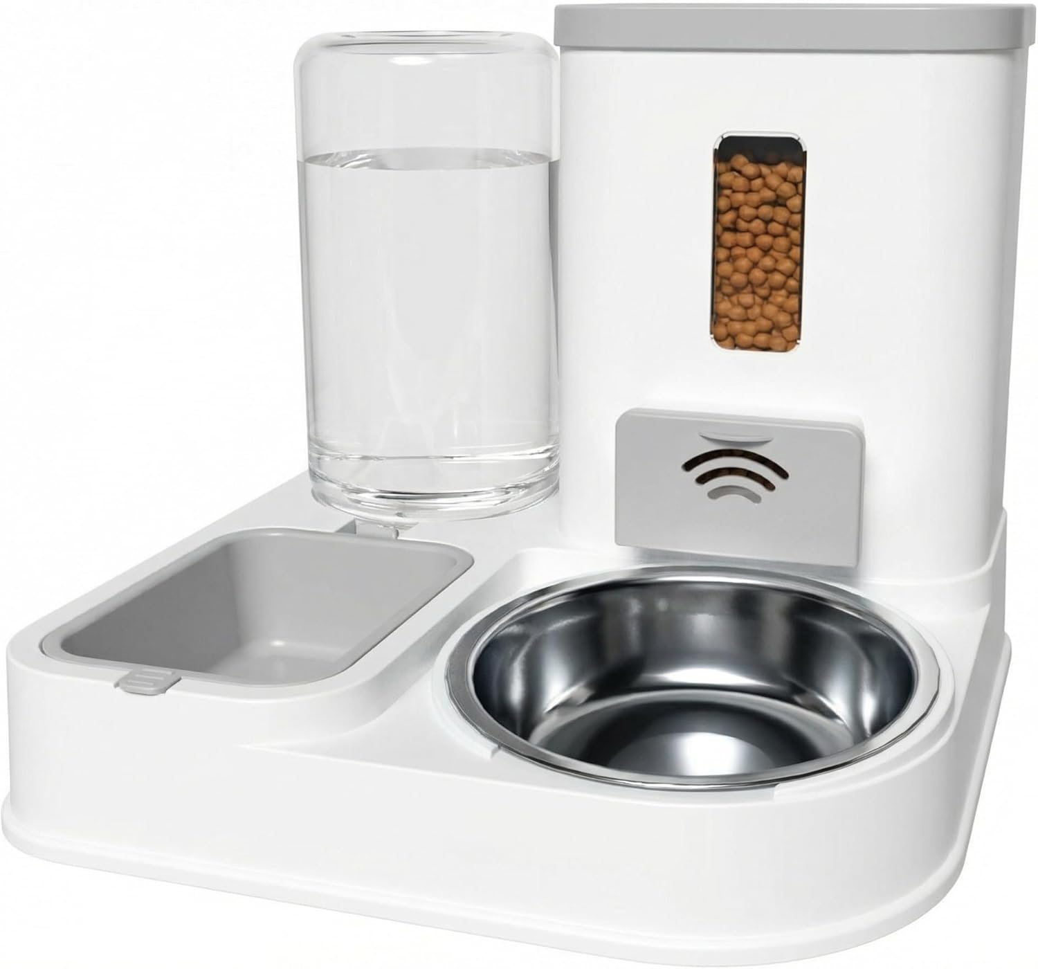 Automatic Cat and Dog Feeder and Water Dispenser Green Eco-Friendly Gravity Feeder and Water Set with Pet Bowl for Small to Medium Dogs Puppies and Kittens