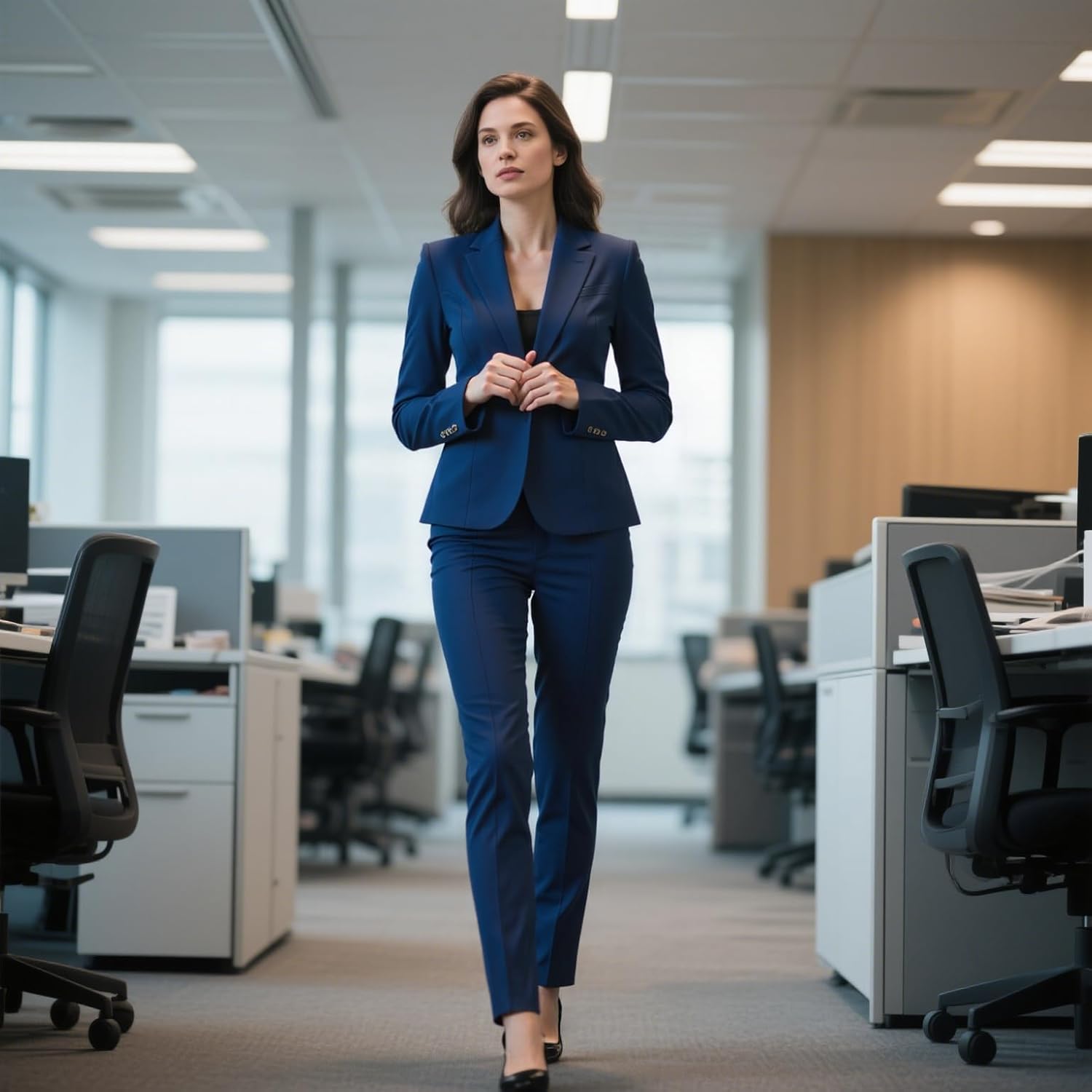 Women's 2 Piece Suit One Button Dressy Blazer Pants Suit Set Business Casual Outfits - Image 3