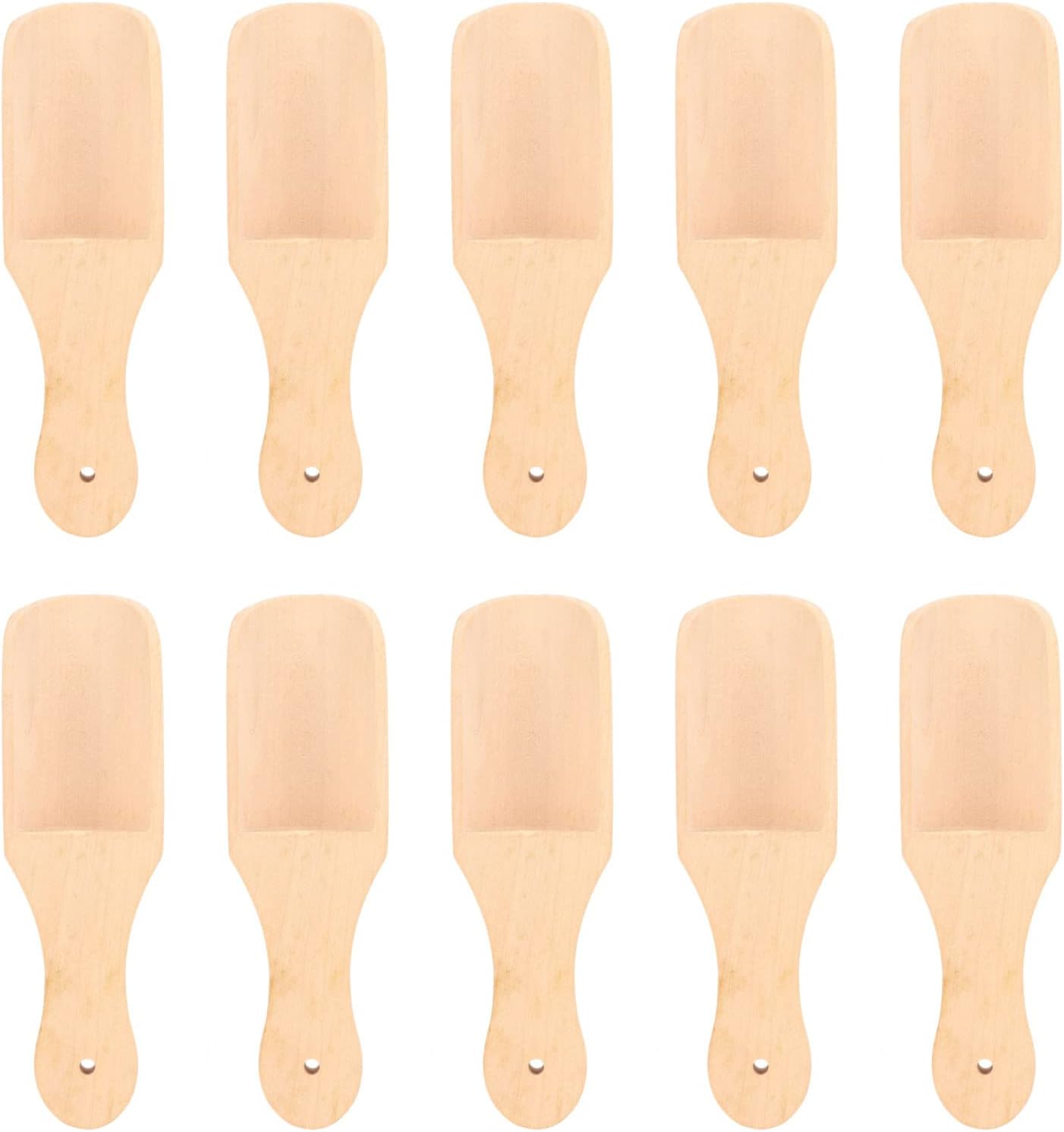10Pcs Bath Salt Spoons - Sturdy Smooth Hardwood, Lightweight and Durable Wooden Spoons, Ideal for Bath Salts and Loose Tea