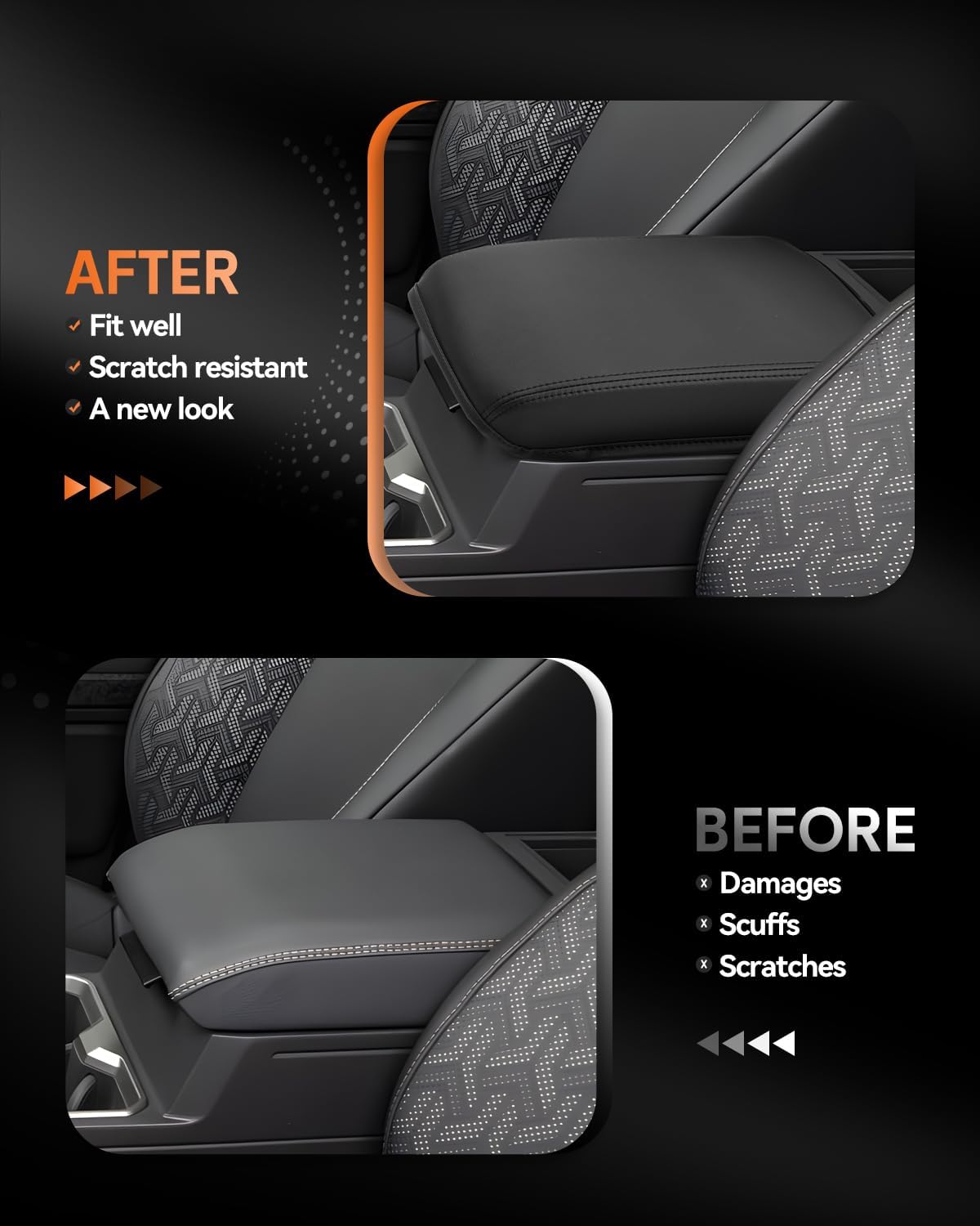 CDEFG for 2024 2025 2026 Toyota Tacoma Center Console Cover Armrest Box Cover for Tacoma (SR, SR5, TRD PreRunner, TRD Sport, TRD Off-Road, Limited) Accessories Console Arm Rest Protector