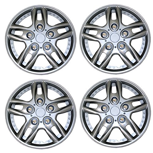 Image of WSC3-515S15 4pcs Set Snap-On Type (Pop-On) 15-Inches Metallic Silver Hubcaps Wheel Cover